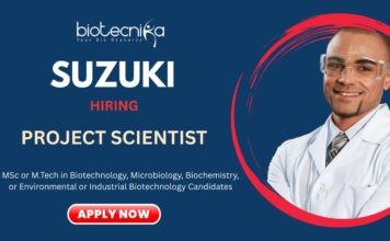 Research Jobs at Suzuki R&D Center Apply for the MSc Life Science Jobs Now!