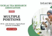 Research Jobs at Tocklai Life Science Graduates Apply For Multiple Positions
