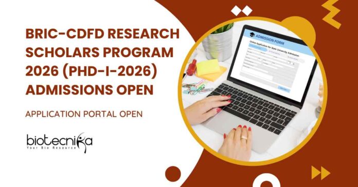 BRIC-CDFD Research Scholars Program 2026 Admissions