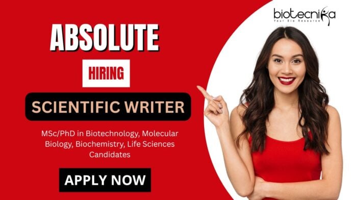 Scientific Writer Job at Absolute Apply for Biotech R&D Role