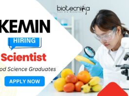Scientist Role Vacancy in Chennai - Food Industry Jobs at Kemin | MSc Graduates and PhD Scholars Apply