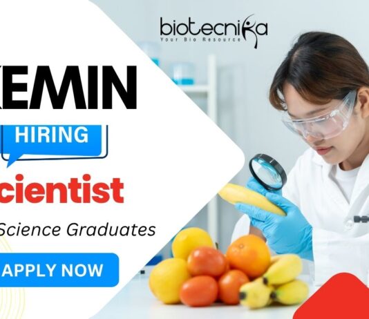 Scientist Role Vacancy in Chennai - Food Industry Jobs at Kemin | MSc Graduates and PhD Scholars Apply