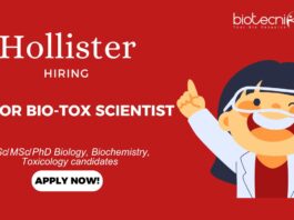 Senior Bio-Tox Scientist Job – Apply Now in Hollister Careers!