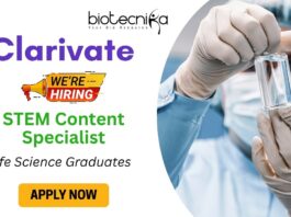 Specialist Job at Clarivate - Laboratory Research Jobs | Life Science Graduates Apply Now