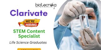 Specialist Job at Clarivate - Laboratory Research Jobs | Life Science Graduates Apply Now