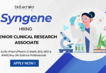 Syngene Jobs Apply for Senior CRA Position to discover an exciting opportunity in Research Careers!