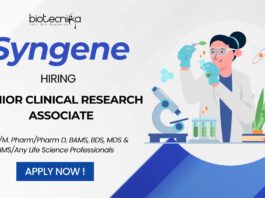 Syngene Jobs Apply for Senior CRA Position to discover an exciting opportunity in Research Careers!