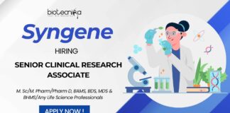 Syngene Jobs Apply for Senior CRA Position to discover an exciting opportunity in Research Careers!