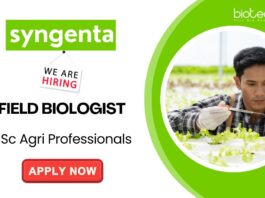 Syngenta Crop Protection is Hiring Professionals for Agriculture Jobs Apply for Field Biologist Job Now!