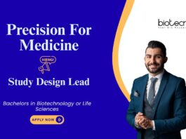 Job at Precision For Medicine, for Study Design Lead role. Bachelor’s in Life Sciences or Biotechnology, Apply For this documentation job.