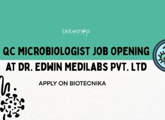 QC Microbiologist Job Opening at Dr. Edwin Medilabs Pvt. Ltd, Apply on Biotecnika QC Microbiologist Job Vacancy