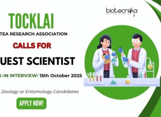 Tocklai Calls For Guest Scientist | MSc Zoology or Entomology Candidates Apply Now! Tocklai Calls For Guest Scientist MSc Zoology or Entomology Candidates Apply Now to unlock your Research Careers!