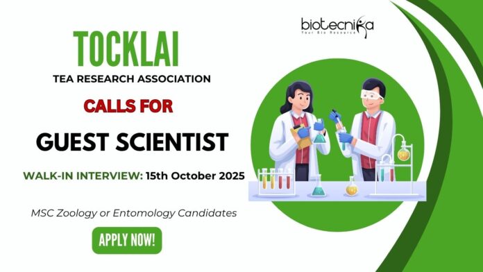 Tocklai Calls For Guest Scientist MSc Zoology or Entomology Candidates Apply Now to unlock your Research Careers!