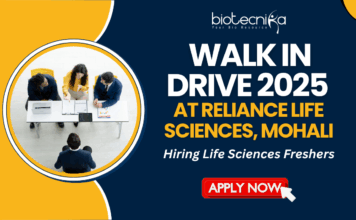 Walk In Drive 2025 At Reliance Life Sciences – Hiring Life Sciences Freshers – Apply Now Walk In Drive 2025 At Reliance Life Sciences, Mohali - Hiring Life Sciences Freshers - Apply Now