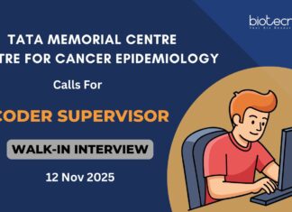 Walk-In Interview for Coder Supervisor Role | Apply Now for the Tata Memorial Hospital Vacancy! Walk-In Interview for Coder Supervisor Role Apply Now for the BSc Life Sciences Jobs at Tata Memorial Hospital Vacancy!