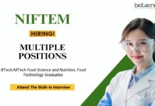 Walk-In Interview for Multiple Positions at NIFTEM Food Science Graduates Apply Now