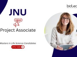 Life Science Jobs at JNU, New Delhi. Life Science Job opportunity under ANRF-funded project. Project Associate Position. Apply Now