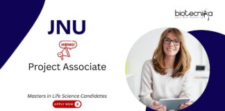 Life Science Jobs at JNU, New Delhi. Life Science Job opportunity under ANRF-funded project. Project Associate Position. Apply Now