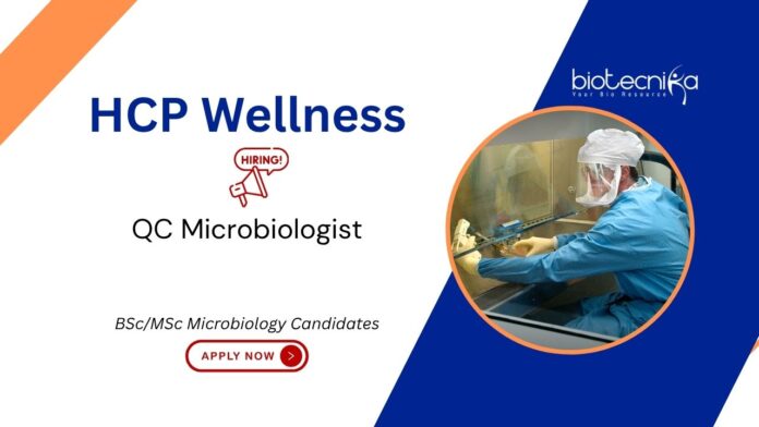QC Microbiologist Job Opportunity at HCP Wellness. BSc/MSc Microbiology grads, Apply Now. Microbiology quality control jobs in Ahmedabad.
