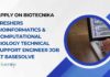 Freshers Bioinformatics & Computational Biology Job