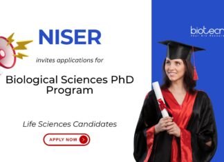 Biological Sciences PhD Program at NISER Bhubaneswar for Winter 2025-26. PhD research opportunities. Life Sciences Candidates, Apply Now