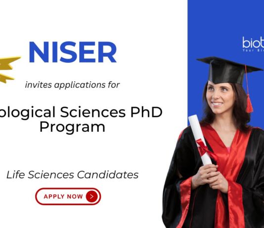 Biological Sciences PhD Program at NISER Bhubaneswar for Winter 2025-26. PhD research opportunities. Life Sciences Candidates, Apply Now