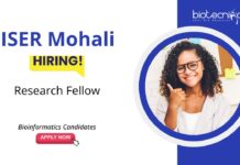 JRF Vacancy at IISER Mohali. Research Fellow Role. Career in Bioinformatics. Experience in WGS & RNA-Seq analyses.