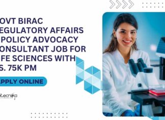 Govt Life Sciences Vacancies