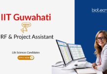 R&D jobs at IIT Guwahati, for JRF & Project Assistant roles. Life Sciences Candidates, Apply Now. IIT Guwahati career