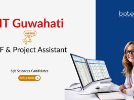 R&D jobs at IIT Guwahati, for JRF & Project Assistant roles. Life Sciences Candidates, Apply Now. IIT Guwahati career