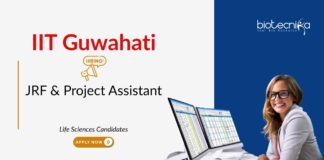 R&D jobs at IIT Guwahati | JRF & Project Assistant | Life Sciences Candidates, Apply Now R&D jobs at IIT Guwahati, for JRF & Project Assistant roles. Life Sciences Candidates, Apply Now. IIT Guwahati career