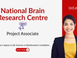 Project Associate Jobs at National Brain Research Centre. Life Sciences Candidates, Apply Now. NBRC recruitment.
