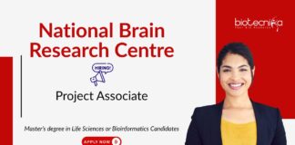 Project Associate Jobs at National Brain Research Centre. Life Sciences Candidates, Apply Now. NBRC recruitment.