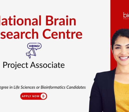 Project Associate Jobs at National Brain Research Centre. Life Sciences Candidates, Apply Now. NBRC recruitment.