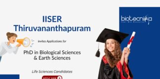 PhD in Biological Sciences at IISER Thiruvananthapuram. Biology jobs. Opportunity in Biological & Earth Sciences. Apply Now