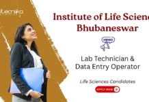 Lab Technician Job at Institute of Life Sciences Bhubaneswar. Life Sciences Candidates, Apply Now. DBT-UMMID Project.