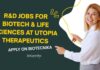 Biotech & Life Sciences Jobs at Utopia Therapeutics