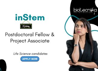 Postdoctoral Fellowship & Research Job at inStem. Job in Bengaluru. Career in Regenerative Medicine. Life Science candidates, Apply Now