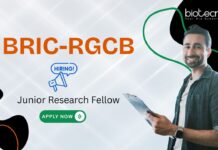 Junior Research Fellow Vacancy at BRIC-RGCB. Excellent biotechnology job for MSc/M.Tech graduates in cancer research.