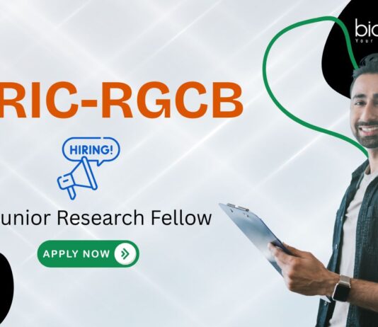 Junior Research Fellow Vacancy at BRIC-RGCB. Excellent biotechnology job for MSc/M.Tech graduates in cancer research.