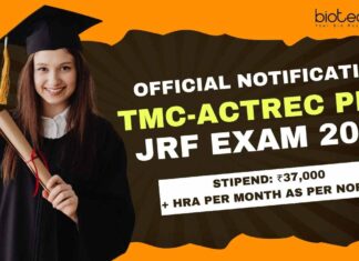 ACTREC JRF 2026 Application Form