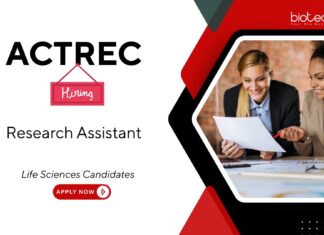 Research Assistant Jobs at ACTREC | Life Sciences Candidates, Apply Now Research Assistant Jobs at ACTREC, Tata Memorial Centre. Life Sciences Candidates, Apply Now at Cancer Research Institute.