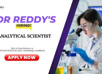 Scientist Jobs at Dr Reddy’s – Food Science Graduates Apply Now Scientists Jobs: Dr Reddy's is Hiring an Analytical Scientist | Apply Now for Dr Reddy’s Career | Food Science Jobs