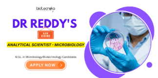 Dr. Reddy’s Laboratories Analytical Scientist in Microbiology | Life Science Jobs | Biotechnology Careers