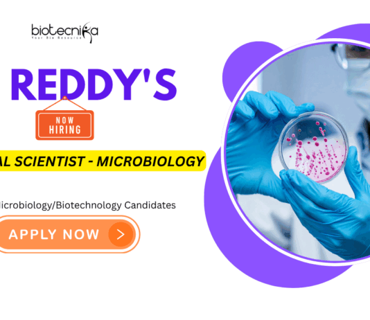Dr. Reddy’s Laboratories Analytical Scientist in Microbiology | Life Science Jobs | Biotechnology Careers