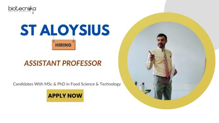 Food Tech Jobs: St Aloysius is Hiring Assistant Professor | Apply Now for Life Science Career