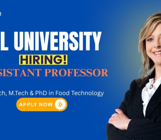 Food Tech Jobs: KL University is Hiring an Assistant Professor | BTech, MTech & PhD in Food Technology - Apply Now | Food Science Jobs
