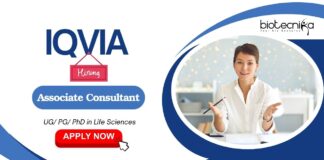 IQVIA is Seeking an Associate Consultant – Apply Now for Life Science Jobs Life Science Jobs: IQVIA is Hiring an Associate Consultant | UG/ PG/ PhD in Life Sciences Can Apply Now for IQVIA Career
