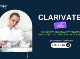 Pharmacovigilance Jobs at Clarivate – Life Science Graduates Apply Now Pharmacovigilance Jobs: Clarivate is Hiring Associate Pharmacovigilance Specialist | Life Science Candidates Apply Now | Life Science Jobs