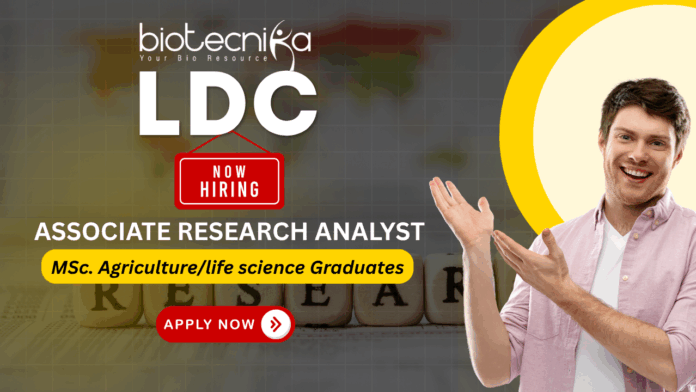 Associate Research Analyst role at LDC for research analyst jobs, agronomist jobs, and life science jobs Associate Research Analyst role at LDC for research analyst jobs, agronomist jobs, and life science jobs